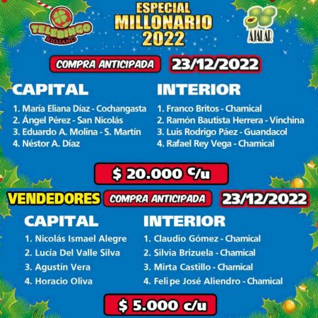Ganadores compra anticipada Telebingo Riojano