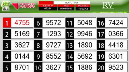 Sorteo de quiniela propio. Matutina